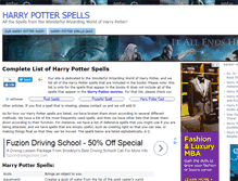 Tablet Screenshot of harrypotterspells.net